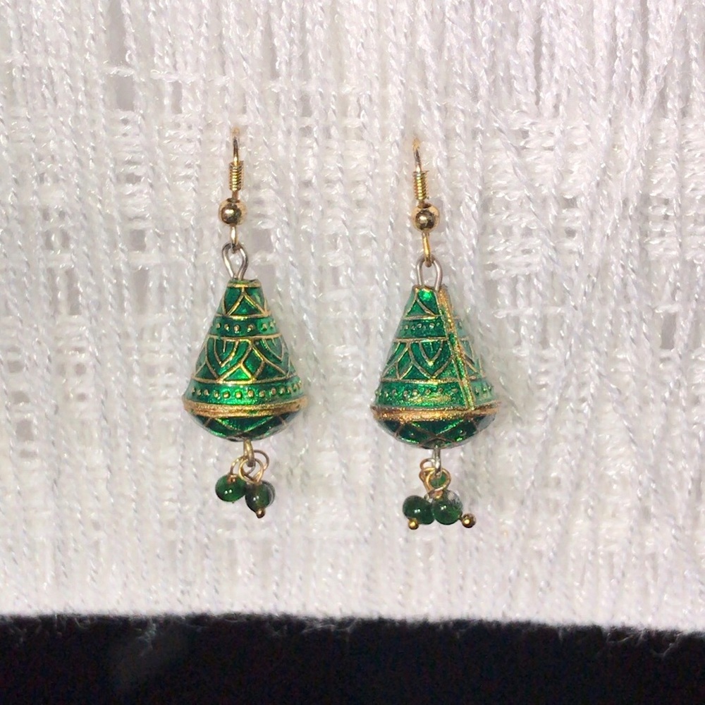 Green earrings